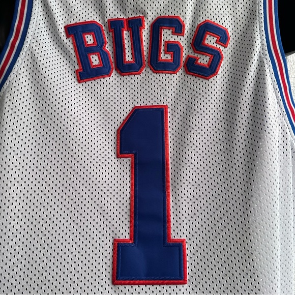 Space Jam 1996 Tune Squad White Bugs Bunny Headgear Classics Jersey XL Read Desc - Picture 8 of 12